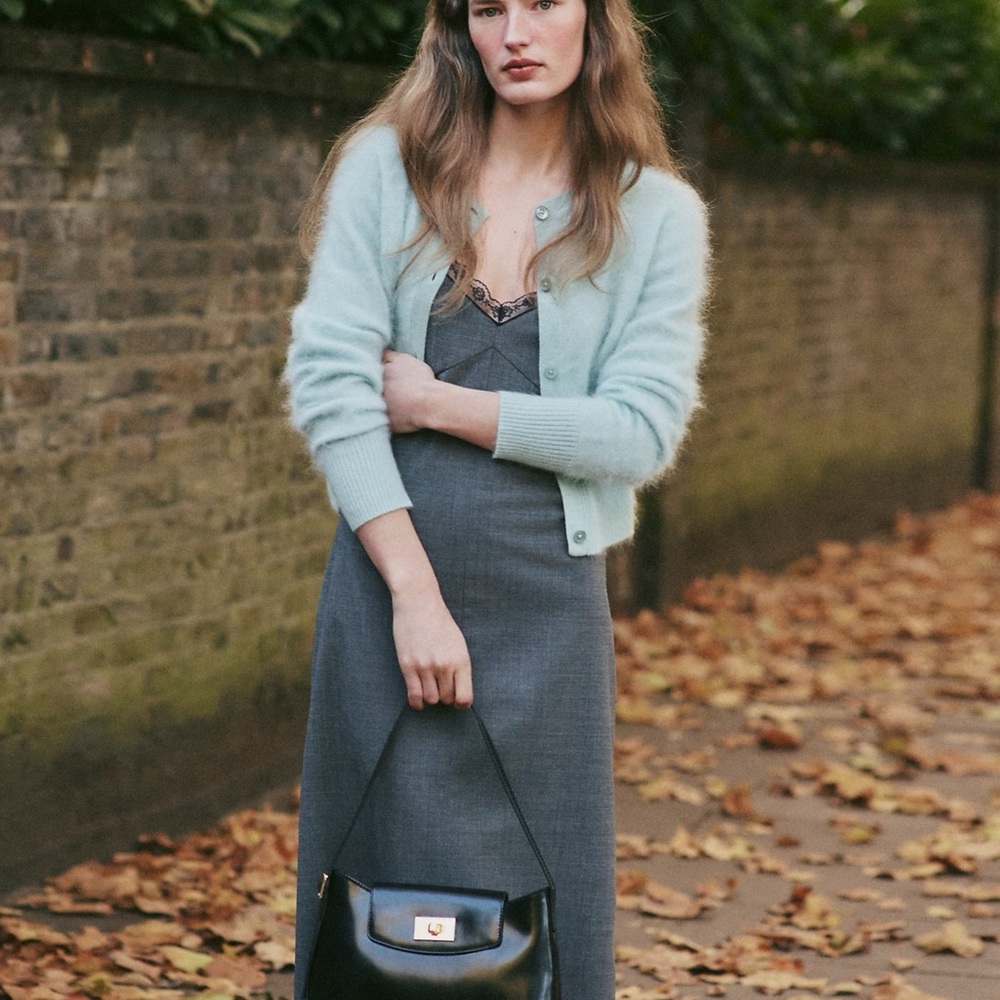 J. Crew Gray Midi slip dress (J. crew Collection)